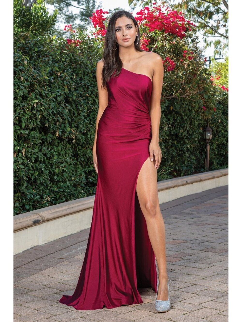 NEW BURGUNDY Evening Gown Floor Length Formal Elegant Stunning 4299